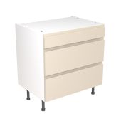 Kitchen Kit Flatpack J Pull Ultra Matt Cashmere 800 Base Unit 3 Drawer - FKKJ0607