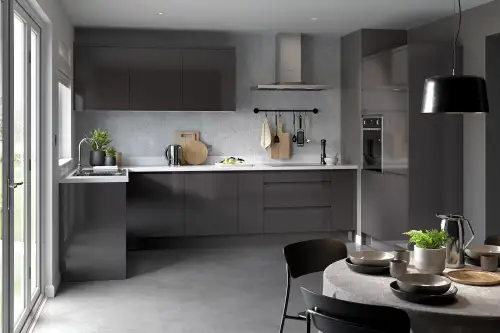 Click Here To Enlarge This Photo Of J-Pull Gloss Graphite 140 x 496 Door