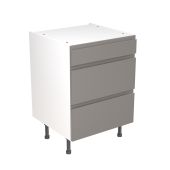 Kitchen Kit Flatpack J Pull Ultra Matt Dust Grey 600 Base Unit 3 Drawer - FKKJ0806