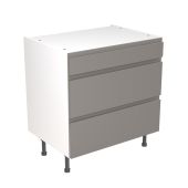 Kitchen Kit Flatpack J Pull Ultra Matt Dust Grey 800 Base Unit 3 Drawer - FKKJ0807