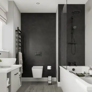 Click Here To Enlarge This Photo Of Multipanel 2400 X 598MM Riven Slate Classic Hydrolock T&G Wall Panel MP2859STDHLTG17