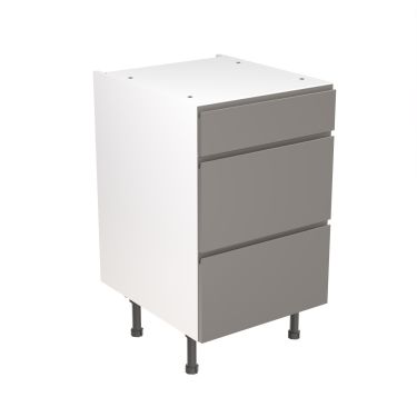 Click Here To Enlarge This Photo Of Kitchen Kit Flatpack J Pull Ultra Matt Dust Grey 500 Base Unit 3 Drawer - FKKJ0841
