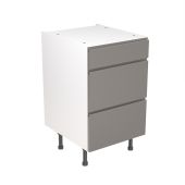 Kitchen Kit Flatpack J Pull Ultra Matt Dust Grey 500 Base Unit 3 Drawer - FKKJ0841