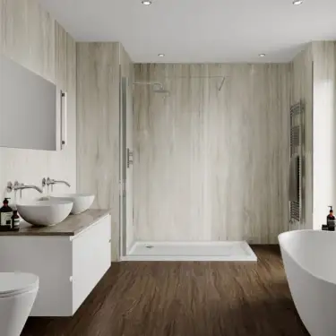 Click Here To Enlarge This Photo Of Multipanel 2400 X 900MM Jupiter Silver Classic Hydrolock Wall Panel MP3458SHR9HLTG17