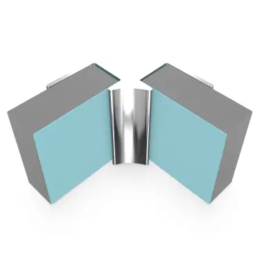 Click Here To Enlarge This Photo Of Multipanel Polished Silver Wall Panel Profile Ply Core Internal Corner Profile Type A MPIABP