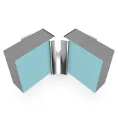 Multipanel Polished Silver Wall Panel Profile Ply Core Internal Corner Profile Type A MPIABP
