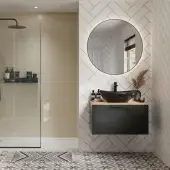Multipanel 2400 X 598Mm Alpine White Tile Herringbone Hydrolock T&G MT1100HT7228