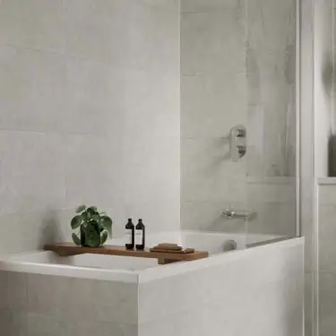 Click Here To Enlarge This Photo Of Multipanel 2400 X 598Mm White Mineral Tile Hydrolock Tile MT486ST1001