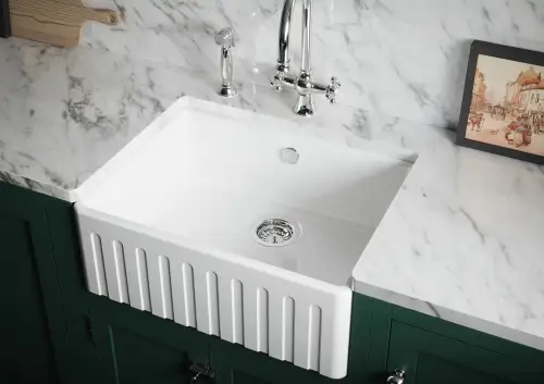 Click Here To Enlarge This Photo Of Fluted Ceramic Sink &lpar;Belfast&rpar;