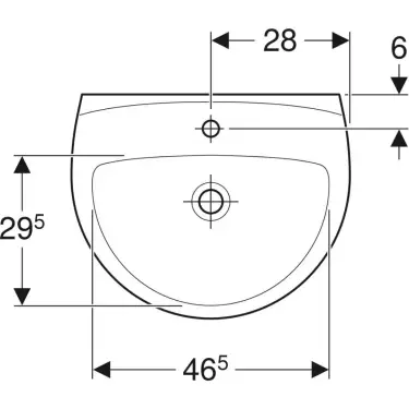 Click Here To Enlarge This Photo Of Twyford Option 55cm 1 Tap Hole Wash Basin OT4241WH – White Ceramic