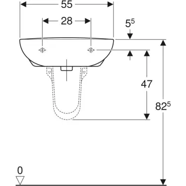 Click Here To Enlarge This Photo Of Twyford Option 55cm 1 Tap Hole Wash Basin OT4241WH – White Ceramic