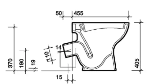 Click Here To Enlarge This Photo Of Twyford Classic Floor-standing WC Fixed P Trap Outlet for Exposed Cistern - CC1132WH Slight Mark