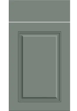 Click Here To Enlarge This Photo Of Bella Supermatt Sage Green : Style : Carlton. MDF Vinyl Wrapped Door/Drawer