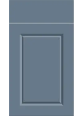 Click Here To Enlarge This Photo Of Bella Supermatt Misty Blue : Style : Harlem. MDF Vinyl Wrapped Door/Drawer