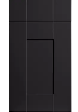 Click Here To Enlarge This Photo Of Bella Supermatt Black : Style : Warwick. MDF Vinyl Wrapped Door/Drawer