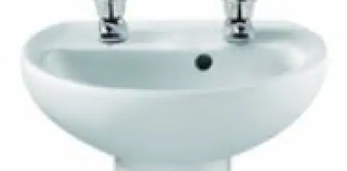 Click Here To Enlarge This Photo Of Twyford Alcona Handrinse Basin 2 Tap Hole 40 cm x 30cm- White AR4812WH