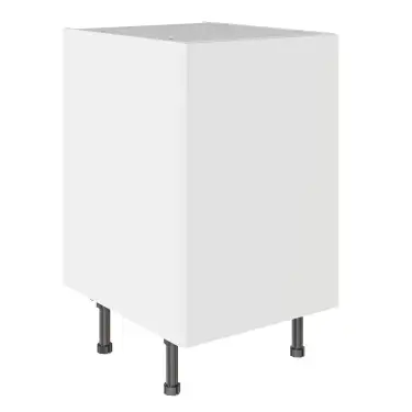 Click Here To Enlarge This Photo Of KitchenKit Value Slab Matt Snow White 500 Base Kitchen Cabinet Flatpack - FKKV4003