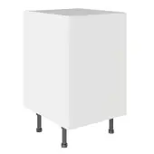 KitchenKit Value Slab Matt Snow White 500 Base Kitchen Cabinet Flatpack - FKKV4003