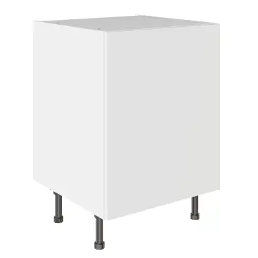 Click Here To Enlarge This Photo Of KitchenKit Value Slab Matt Snow White 600 Base Kitchen Cabinet Flatpack - FKKV4004