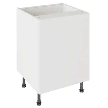 Click Here To Enlarge This Photo Of Kitchen Kit Slab Standard Flatpack 600 Base Kitchen Cabinet Standard MFC Snow White with White Cabinet - FKKV4004