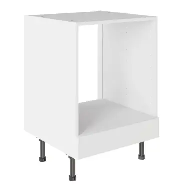 Click Here To Enlarge This Photo Of KitchenKit Value Slab Matt Snow White 600 Oven Base Cabinet Flatpack - FKKV4005