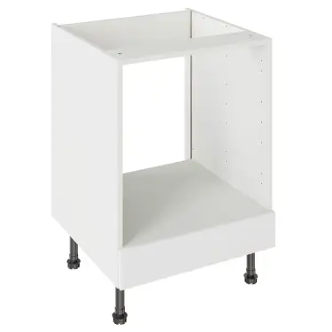 Click Here To Enlarge This Photo Of Kitchen Kit Slab Standard Flatpack 600 Oven Base Kitchen Cabinet Standard MFC Snow White with White Cabinet - FKKV4005