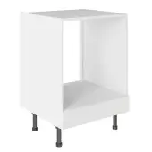 KitchenKit Value Slab Matt Snow White 600 Oven Base Cabinet Flatpack - FKKV4005
