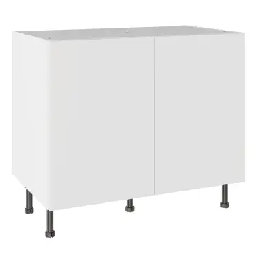 Click Here To Enlarge This Photo Of KitchenKit Value Slab Matt Snow White 1000 Base Kitchen Cabinet Flatpack - FKKV4008