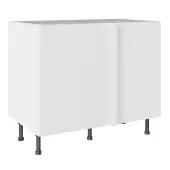 KitchenKit Value Slab Matt Snow White 1000 Blind Corner Base Kitchen Cabinet Flatpack - FKKV4009