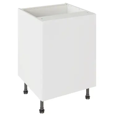 Click Here To Enlarge This Photo Of Kitchen Kit Slab Standard Flatpack 600 Sink or Hob Base Kitchen Cabinet Standard MFC Snow White with White Cabinet - FKKV4035