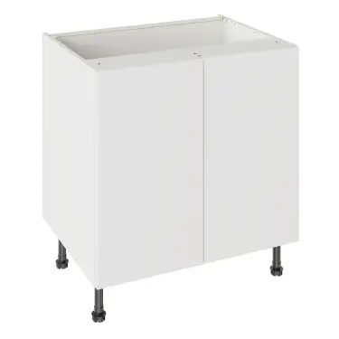 Click Here To Enlarge This Photo Of Kitchen Kit Slab Standard Flatpack 800 Base Kitchen Cabinet Standard MFC Snow White with White Cabinet - FKKV4036