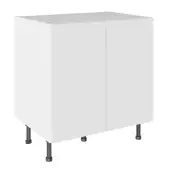 KitchenKit Value Slab Matt Snow White 800 Base Kitchen Cabinet Flatpack - FKKV4036