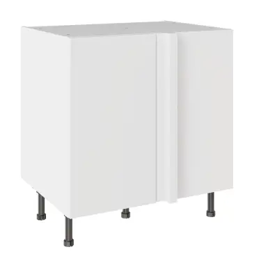Click Here To Enlarge This Photo Of KitchenKit Value Slab Matt Snow White 800 Blind Corner Base Kitchen Cabinet Flatpack - FKKV4037