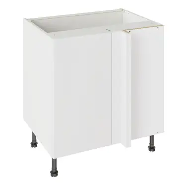 Click Here To Enlarge This Photo Of Kitchen Kit Slab Standard Flatpack 800 Blind Corner Base Kitchen Cabinet Standard MFC Snow White with White Cabinet - FKKV4037