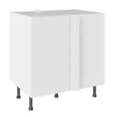 KitchenKit Value Slab Matt Snow White 800 Blind Corner Base Kitchen Cabinet Flatpack - FKKV4037