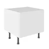 KitchenKit Value Slab Matt Snow White 600 Belfast Sink Base Kitchen Cabinet Flatpack - FKKV4070
