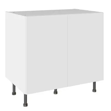 Click Here To Enlarge This Photo Of KitchenKit Value Slab Matt Snow White 900 Base Kitchen Cabinet Flatpack - FKKV4071