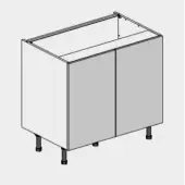 Kitchen Kit Slab Standard Flatpack 900 Base Kitchen Cabinet Standard MFC Snow White with White Cabinet - FKKV4071