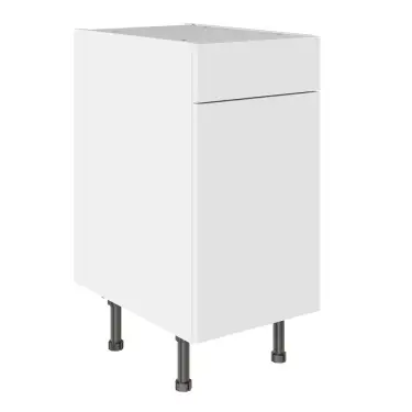 Click Here To Enlarge This Photo Of KitchenKit Value Slab Matt Snow White 400 Drawerline Base Kitchen Cabinet Flatpack - FKKV4076