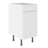 KitchenKit Value Slab Matt Snow White 400 Drawerline Base Kitchen Cabinet Flatpack - FKKV4076