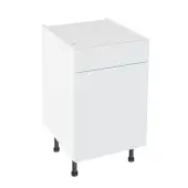 KitchenKit Value Slab Matt Snow White 500 Drawerline Base Kitchen Cabinet Flatpack - FKKV4077