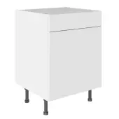 KitchenKit Value Slab Matt Snow White 600 Drawerline Base Kitchen Cabinet Flatpack - FKKV4078