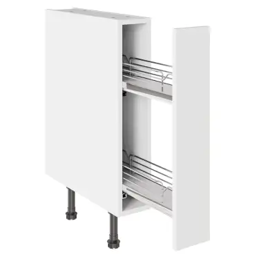 Click Here To Enlarge This Photo Of KitchenKit Value Slab Matt Snow White 150 Base Pull Out Kitchen Cabinet Flatpack - FKKV4051