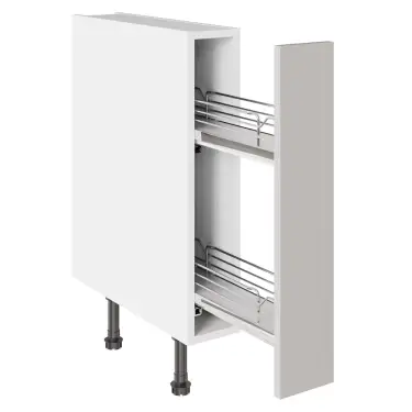 Click Here To Enlarge This Photo Of KitchenKit Value Slab Matt Light Grey 150 Base Pull Out Kitchen Cabinet Flatpack - FKKV4151