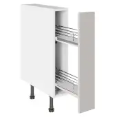 KitchenKit Value Slab Matt Light Grey 150 Base Pull Out Kitchen Cabinet Flatpack - FKKV4151