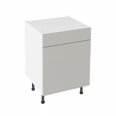 Click Here To Enlarge This Photo Of KitchenKit Value Slab Matt Light Grey 600 Drawerline Base Kitchen Cabinet Flatpack - FKKV4178