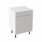 KitchenKit Value Slab Matt Light Grey 600 Drawerline Base Kitchen Cabinet Flatpack - FKKV4178