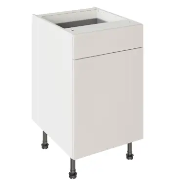 Click Here To Enlarge This Photo Of Kitchen Kit Slab Standard Flatpack 500 Drawerline Base Kitchen Cabinet Standard MFC Light Grey with White Cabinet - FKKV4177