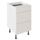 Kitchen Kit Slab Standard Flatpack 500 3 Drawer Base Kitchen Cabinet Standard MFC Light Grey with White Cabinet - FKKV4141