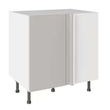 Click Here To Enlarge This Photo Of KitchenKit Value Slab Matt Light Grey 800 Blind Corner Base Kitchen Cabinet Flatpack - FKKV4137